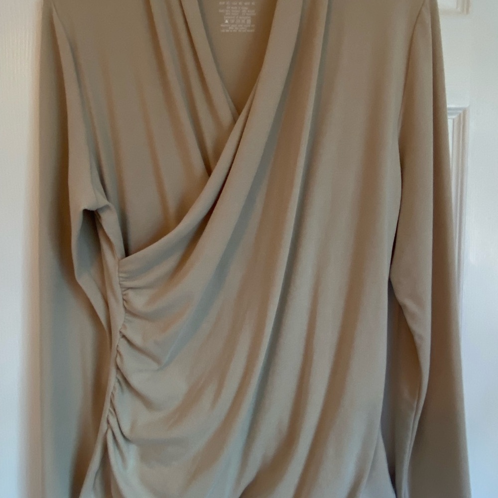 OGL Beige V-Neck Top